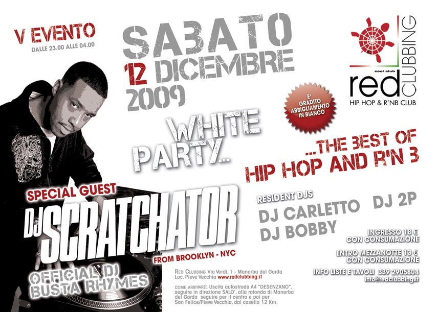 Dj Scratchator at Red Clubbing Flyer